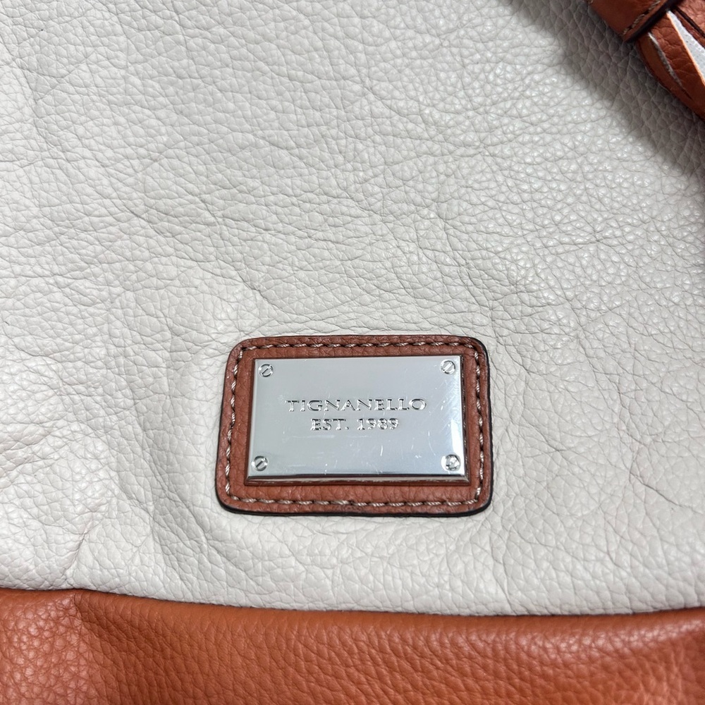 Tingnanello Cream and Brown Women's Tote Bag - Picture 2 of 6